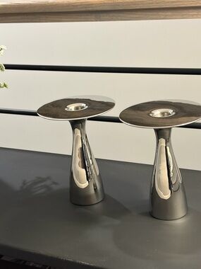 Georg Jensen Polished Alfredo candle holders, selling as a set that includes 2